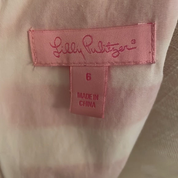 Lilly Pulitzer Pink and White Striped Eryn Dress with pockets - size 6 - Picture 6 of 12